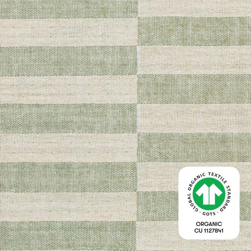 Babyletto Muslin All-Stages Midi Crib Sheet, GOTS Certified Organic Cotton - Moss Stripe