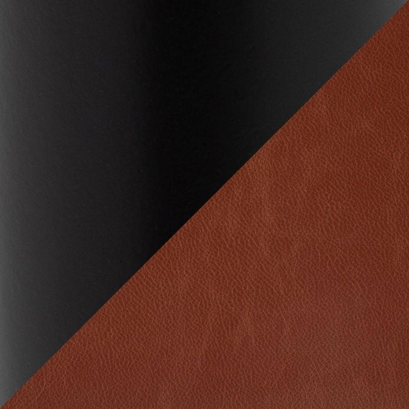 Set of 2 Durango Dining Chairs Black/Cognac: Vintage Faux Leather, Metal Legs - LumiSource