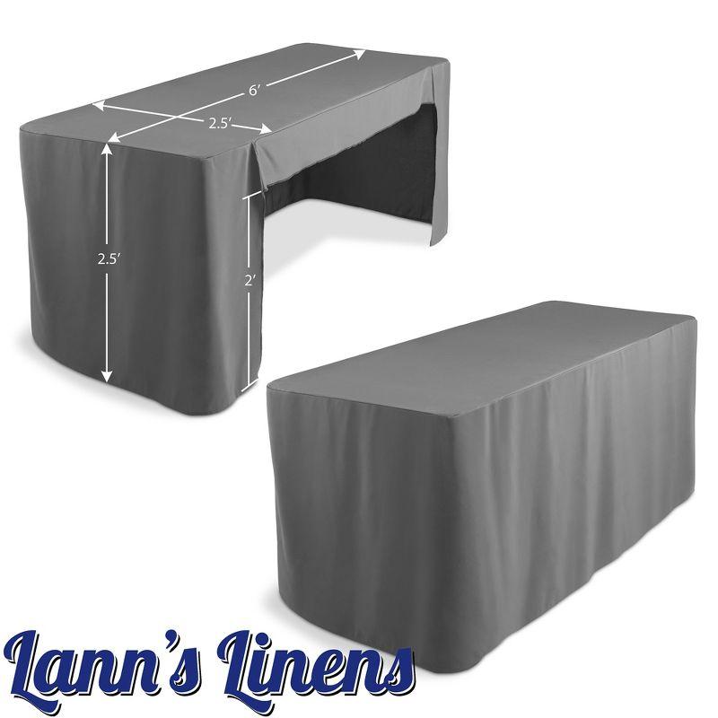 Lann's Linens 6' Trade Show Table Cover, Open Back Fitted Tablecloth