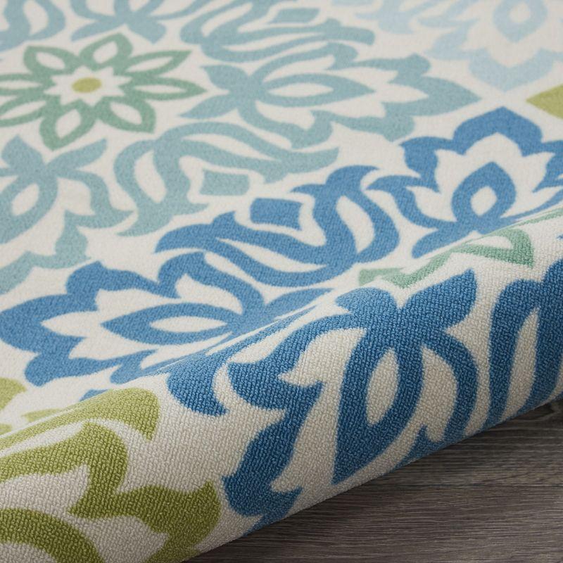 Waverly Sun & Shade "Sweet Things" Blue Indoor/Outdoor Area Rug by Nourison Marine 4'3" x 6'3"
