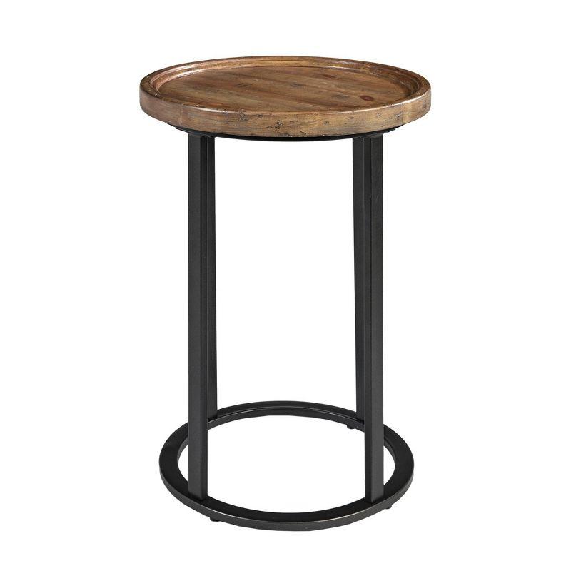 Irisa Round Reclaimed Oak and Iron Accent Table