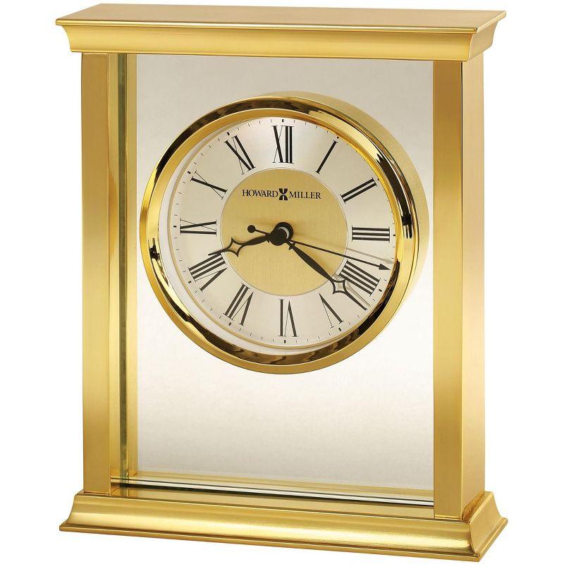 Howard Miller® Monticello Modern & Contemporary Roman Numeral Crystal Quartz Movement / Crystal Tabletop Clock in Polished Brass