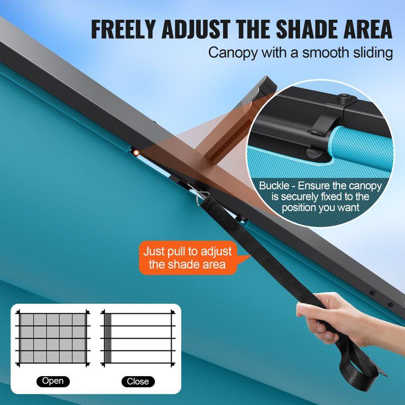 VEVOR 10'x13' Outdoor Retractable Pergola with Canopy, Aluminum Pergola with Retractable Canopy, Modern Pergola with Sun Shade Canopy, Bule