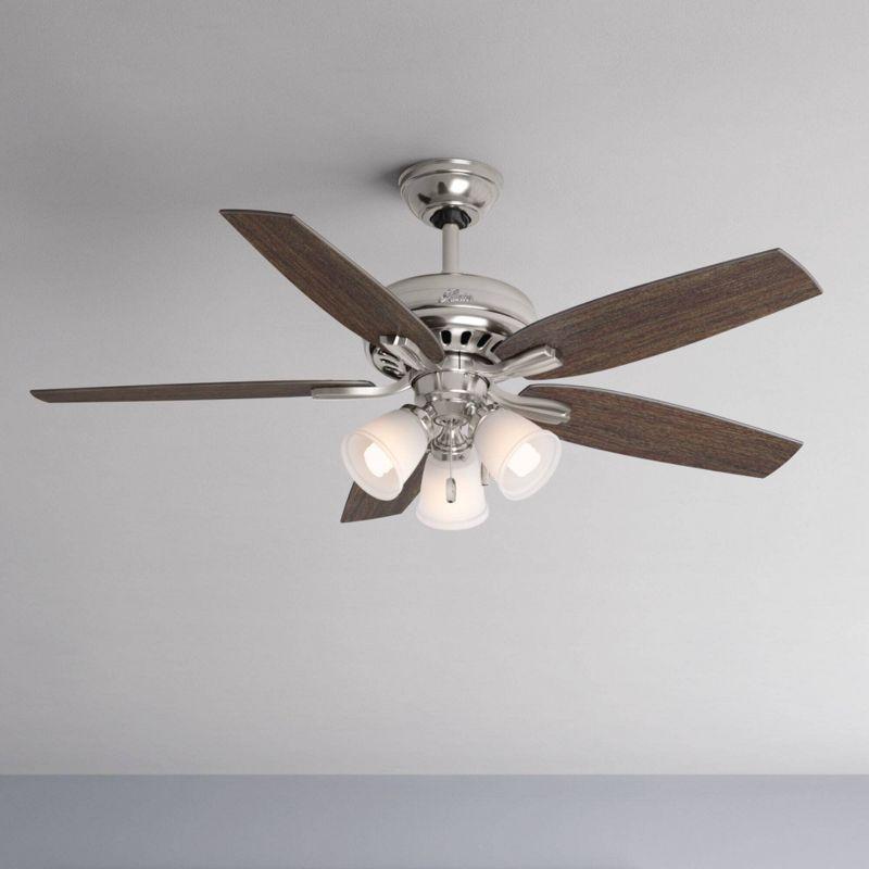 52" Newsome 5 - Blade Standard Ceiling Fan with Pull Chain and Light Kit Included