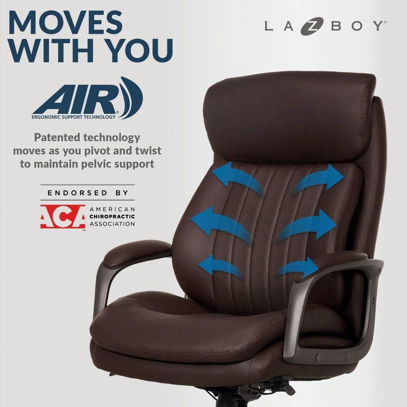 La-Z-Boy La-Z-Boy® Nova Executive Office Chair, Patented AIR Ergonomic Support Technology®, High-Back Premium Comfort & Support, Vegan PU Leather