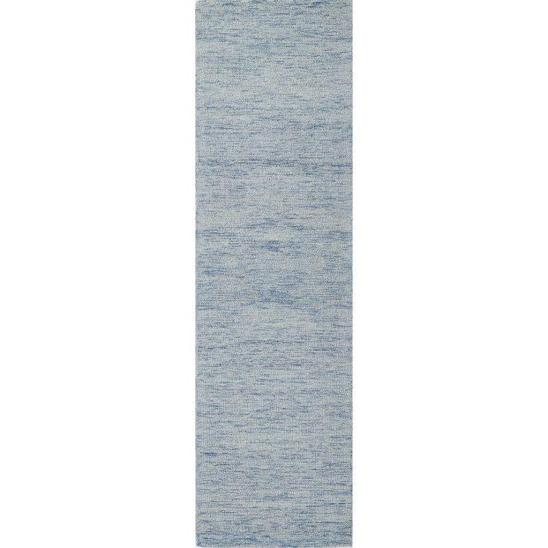 Momeni 2'3"x8' James Solid Handtufted Runner Rug Light Blue: Wool, Low Pile, Indoor, Cotton Backing, Tufted Construction