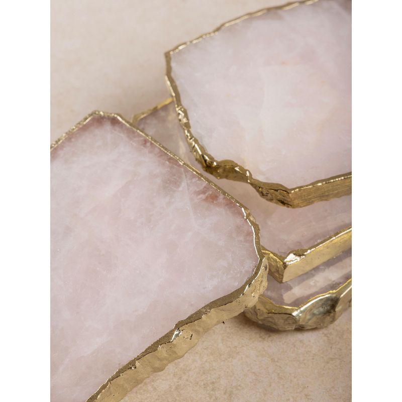 Dazzle Rose Quartz Coasters, Set of 4