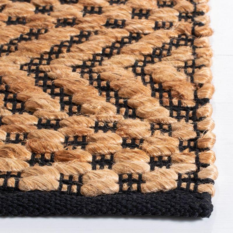 Natural and Black Handwoven Flatweave Tribal Runner Rug