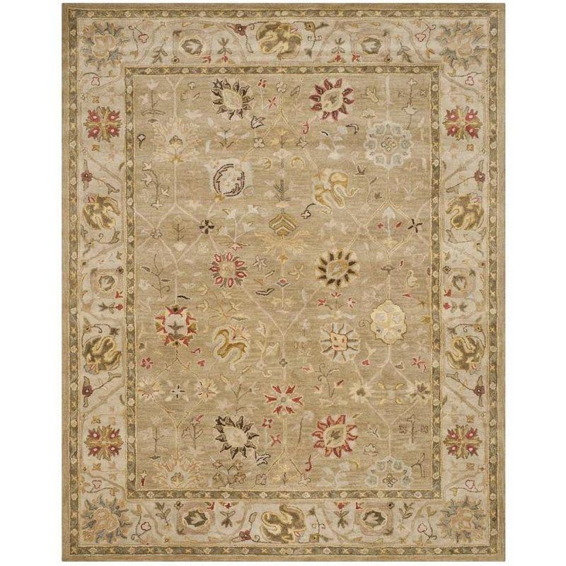 Elegance Revived Hand-Tufted Taupe Wool Rectangular Area Rug