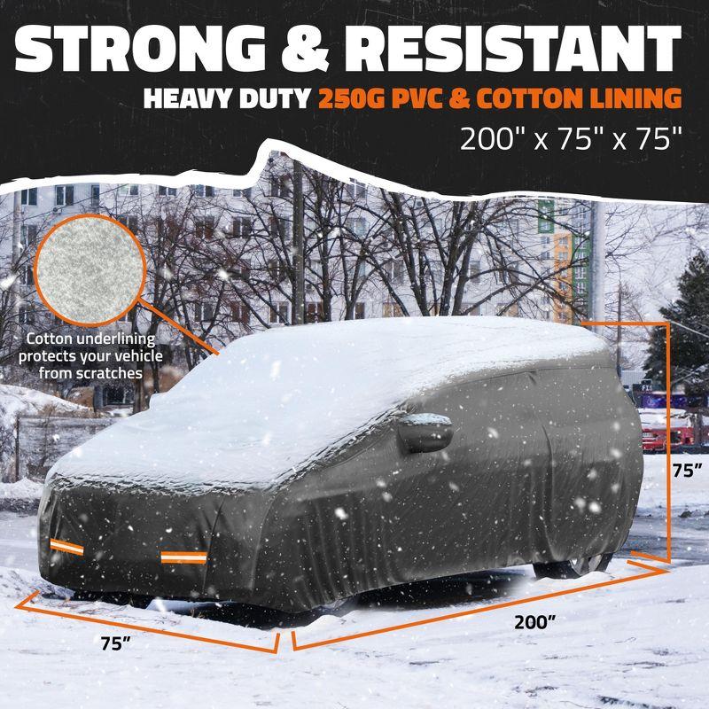 Mockins Heavy Duty Large SUV Car Cover - 200"x75"x75" - 250g PVC Cotton Lining