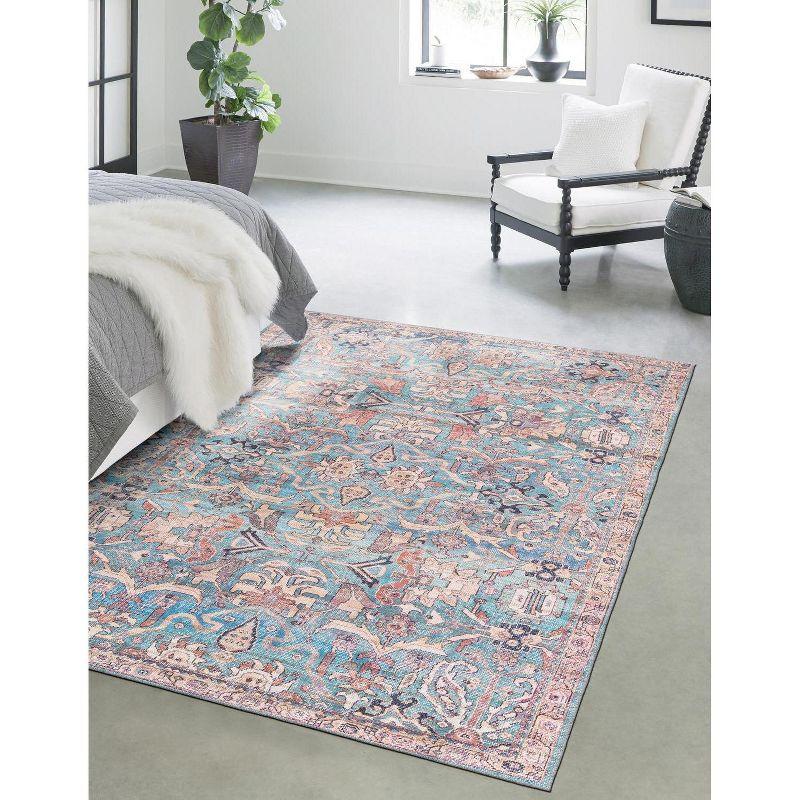 Blue Flat Woven Reversible Runner Rug