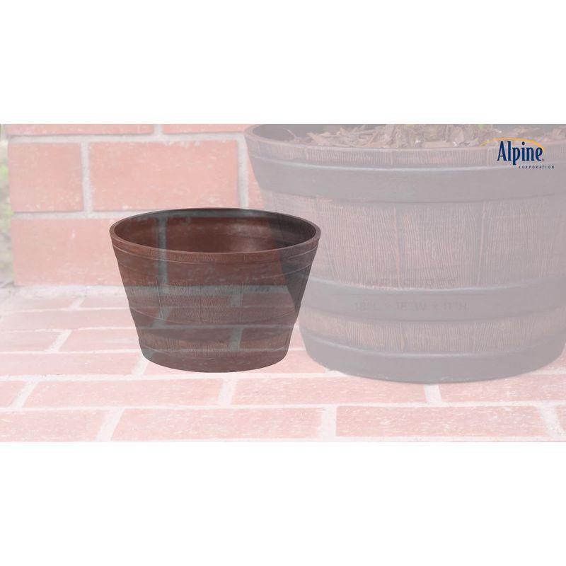 11" Wide Barrel Planter Novelty Bronze - Alpine Corporation