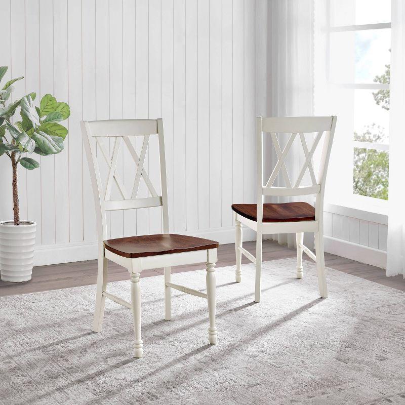 Crosley 4pc Shelby Dining Set Distressed White: Farmhouse Style, Extendable, Includes Bench & Armless Chairs