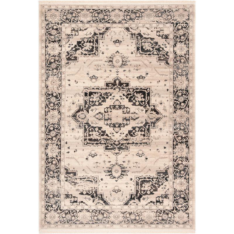 Vintage Persian VTP447 Power Loomed Indoor Area Rug - Ivory/Charcoal - 5'x7'6" - Safavieh