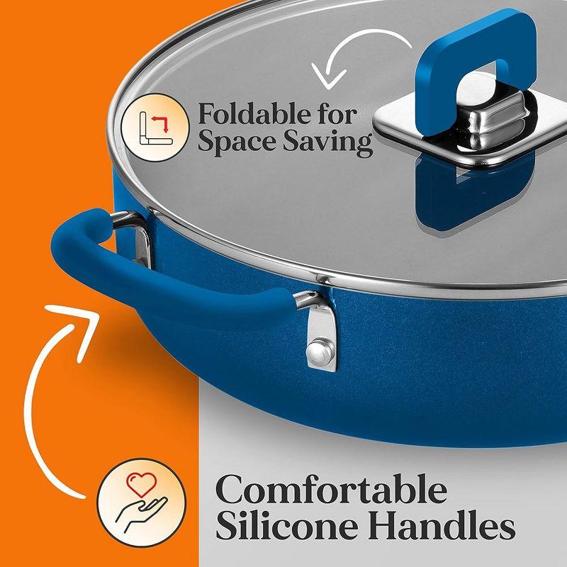 NutriChef 17 - Piece Non-Stick Aluminum Cookware Set