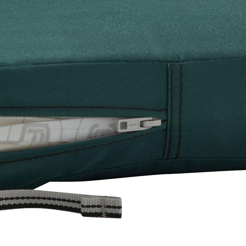 19" x 19" x 3" Ravenna Water-Resistant Patio Seat Cushion Mallard Green - Classic Accessories: Zippered, Polyurethane Foam Filled