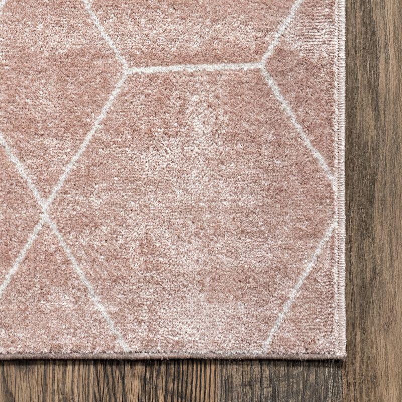 Nuloom Veronica Geometric 4x6 Indoor Area Rug for Living Room Bedroom Dining Room, Pink