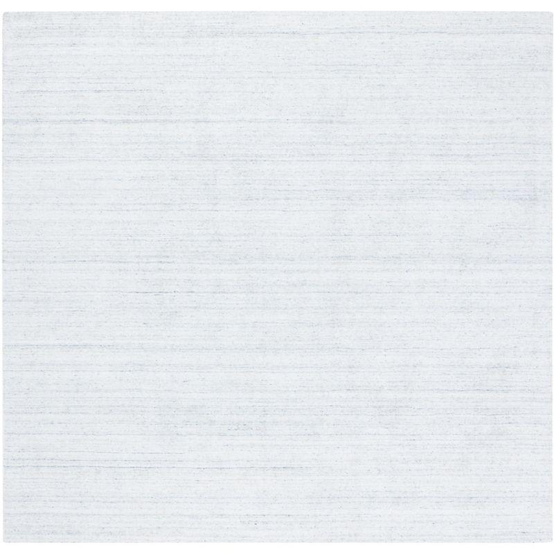 Ivory Elegance Hand-Knotted Wool and Viscose Square Area Rug