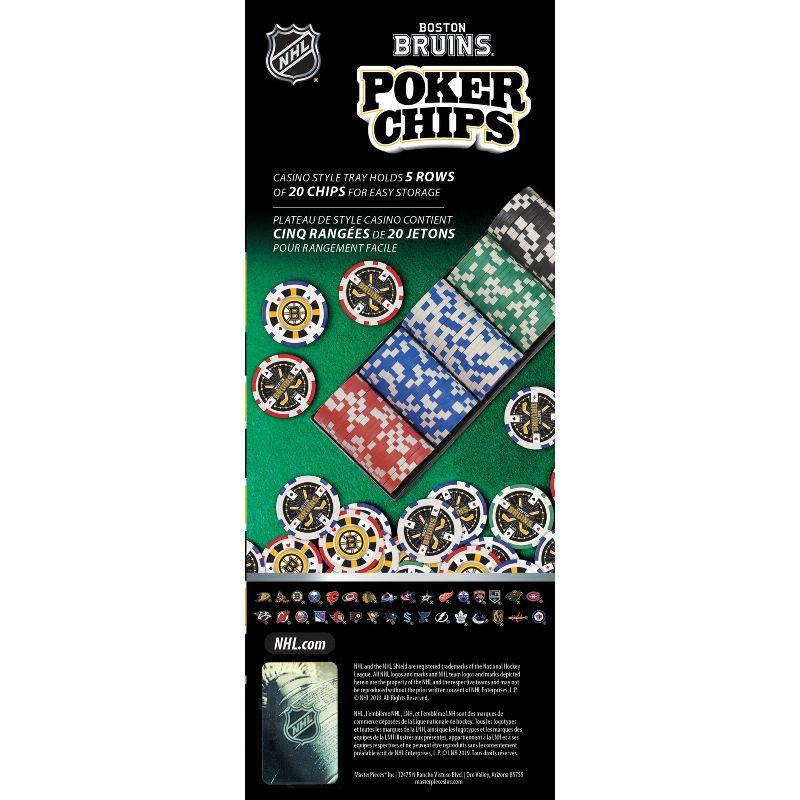 MasterPieces Casino Style 100 Piece Poker Chip Set - NHL Boston Bruins