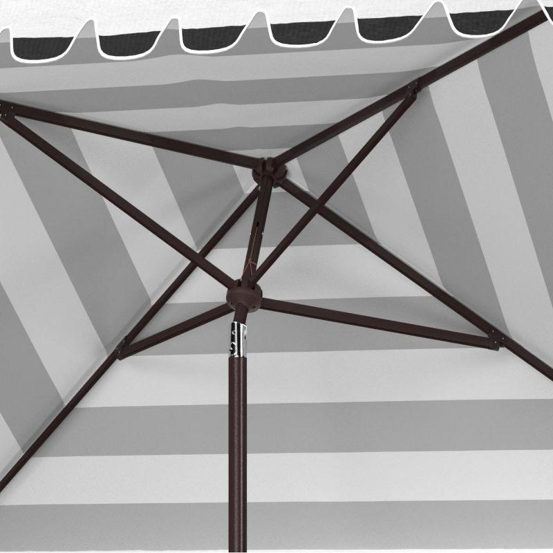 Vienna 7.5 Ft Square Crank Umbrella - PAT8411 - Black/White - Safavieh