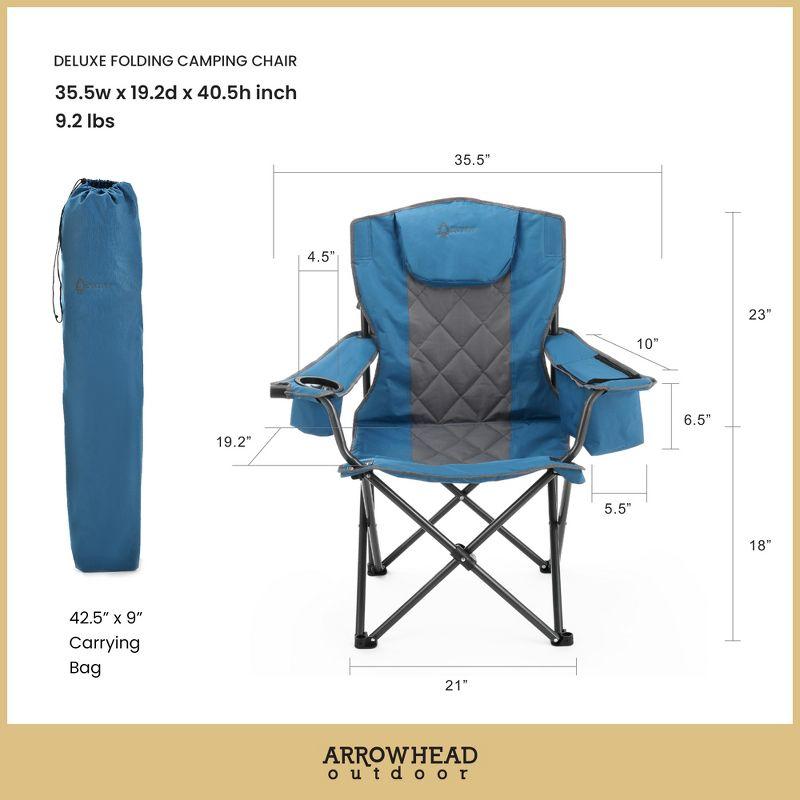 ARROWHEAD Outdoor Folding Camping Chair with Cushions
