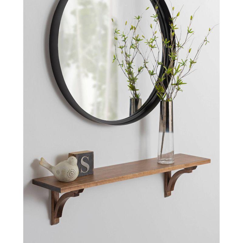 Kate & Laurel All Things Decor 36" Corblynd Traditional Wood Wall Shelf Rustic Brown - Sturdy, Easy to Install