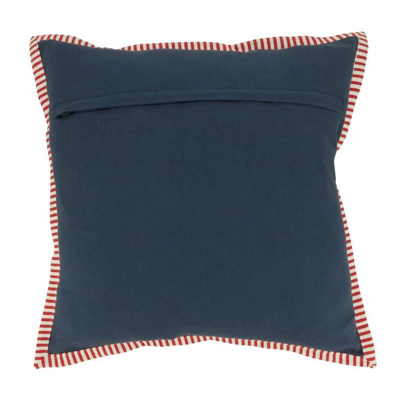 Saro Lifestyle Poly-Filled Throw Pillow With Sail Boats Appliqué Design