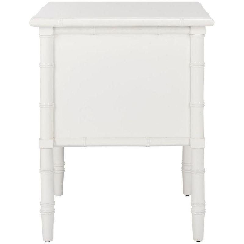 White Bamboo 2-Drawer 25" Transitional Nightstand