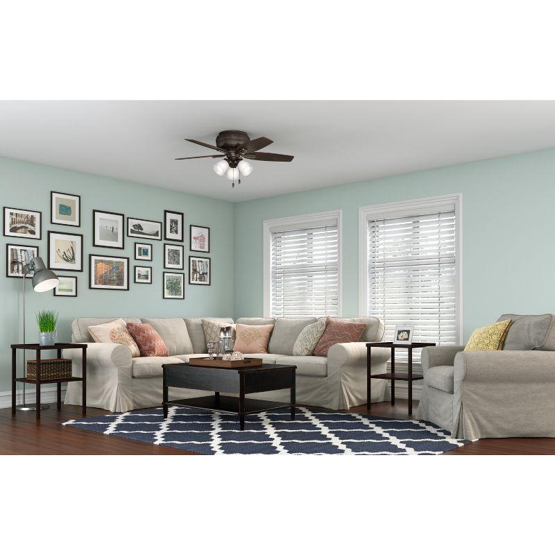 Hunter Fan Newsome 42" 5 - Blade Traditional Indoor Flush Mount Ceiling Fan with Lights and Pull Chains