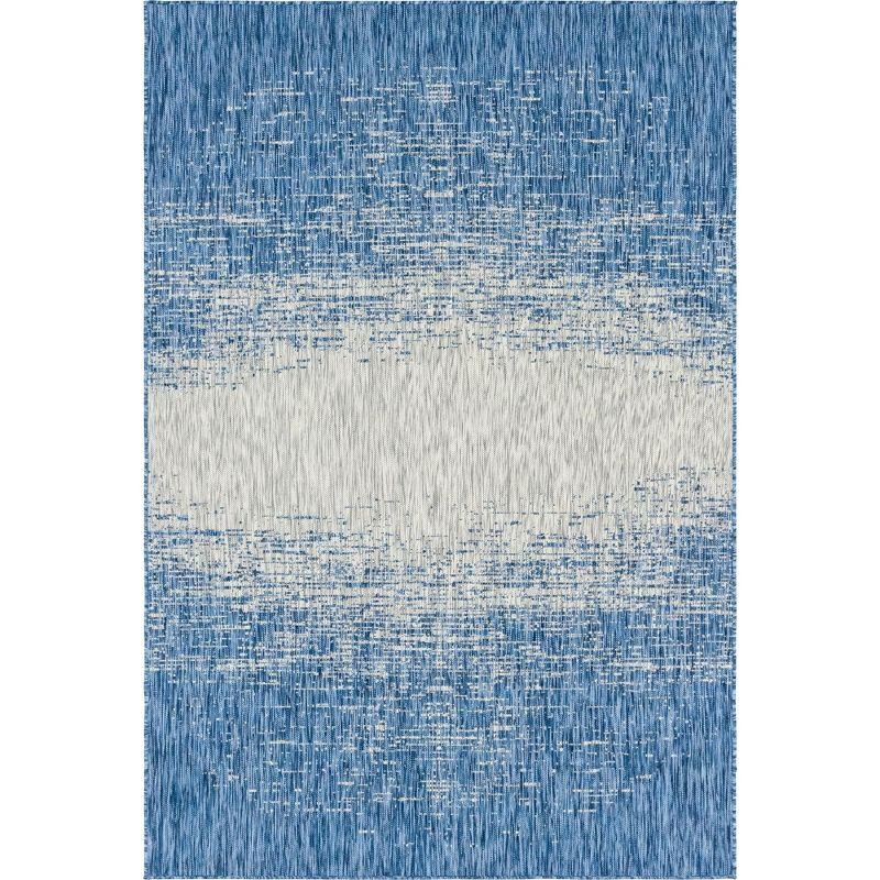 Unique Loom 6' 1 x 9' 0 Rectangle Indoor/Outdoor Modern Blue Area Rug