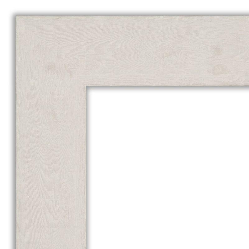 20&#34; x 54&#34; Non-Beveled Rustic Plank White Full Length on The Door Mirror - Amanti Art