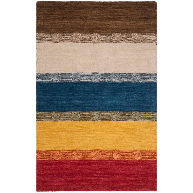 Handmade Multicolor Wool Rectangular Reversible Rug 3x5 Feet