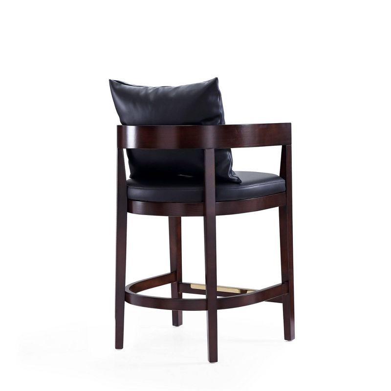 Ritz Beech Wood Counter Height Barstool Black - Manhattan Comfort: Gold Footrest, Upholstered, No Assembly Required