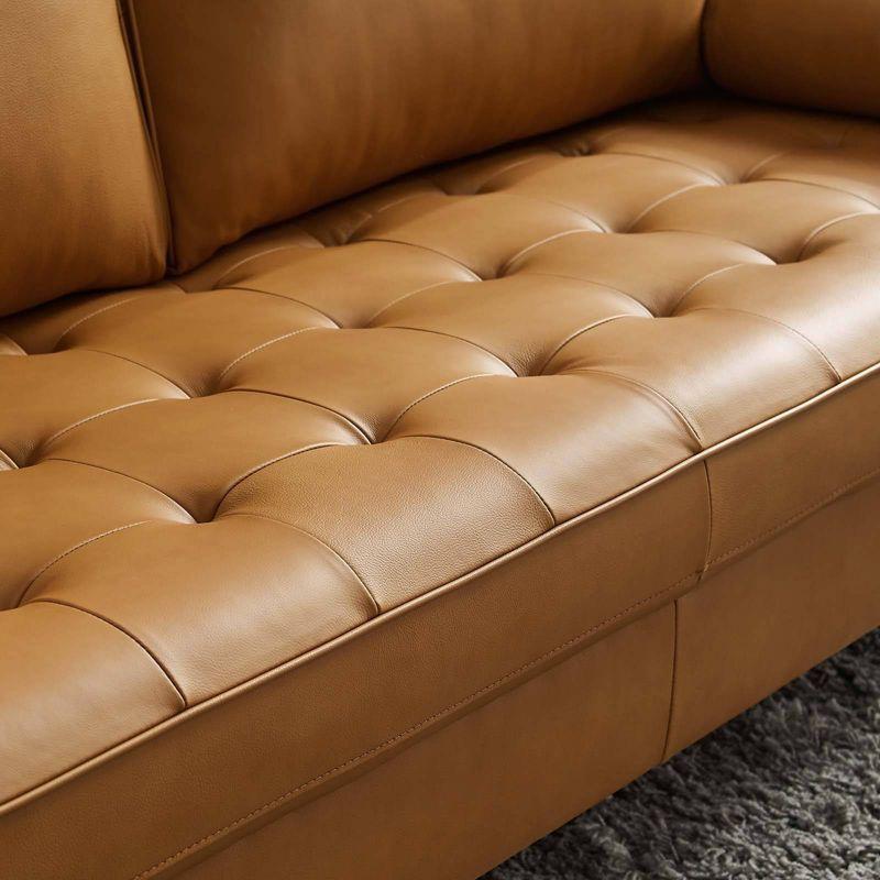 73" Valour Leather Sofa Tan - Modway