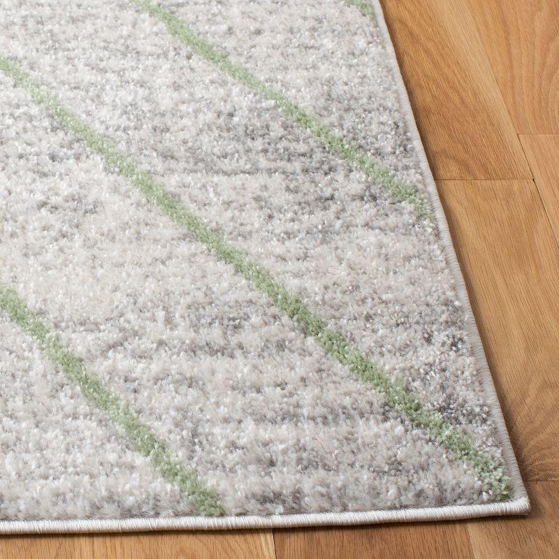 Adirondack Gray and Green Geometric 3' x 5' Area Rug