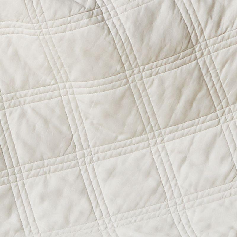 Linen Front/Cotton Back Quilted Throw - Cream - Levtex Home