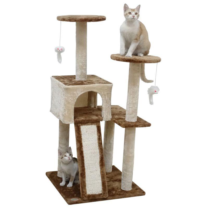 Go Pet Club 44" Kitten Cat Tree with Scratching Board F709