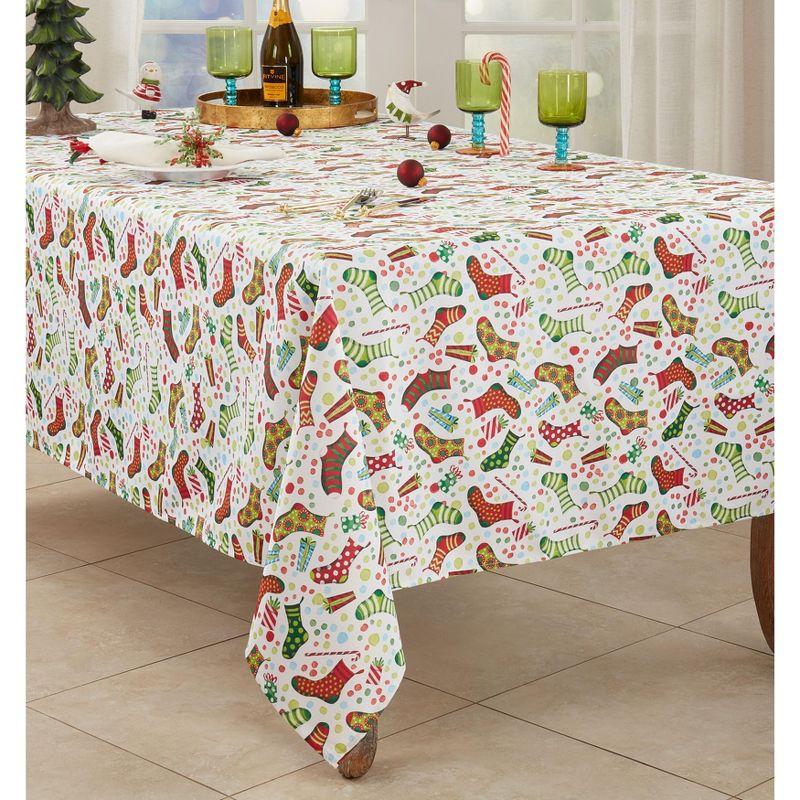 Saro Lifestyle Christmas Stockings Holiday Tablecloth