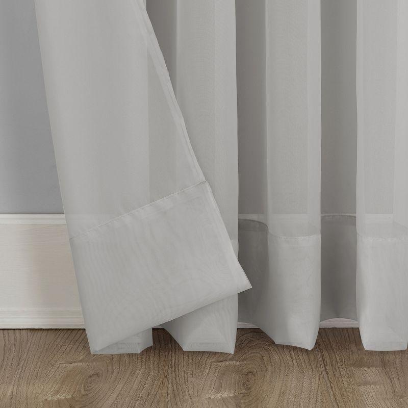 59"x95" No. 918 Sheer Emily Voile Rod Pocket Curtain Panel Silver Gray: Transitional Indoor Polyester Drapery