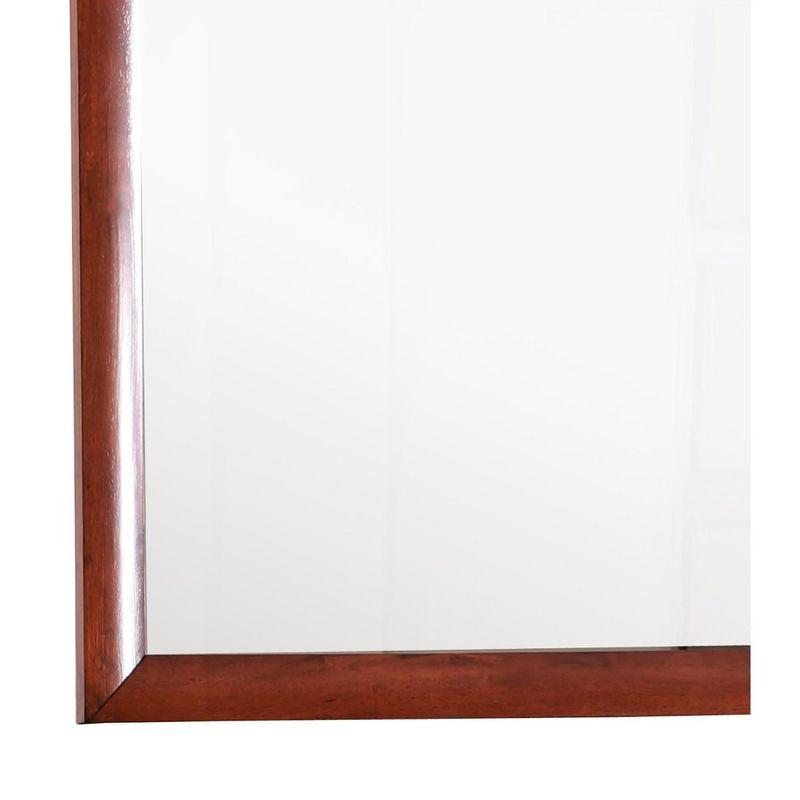 Passion Furniture Marilla 35 in. x 39 in. Modern Rectangle Framed Cherry Dresser Mirror