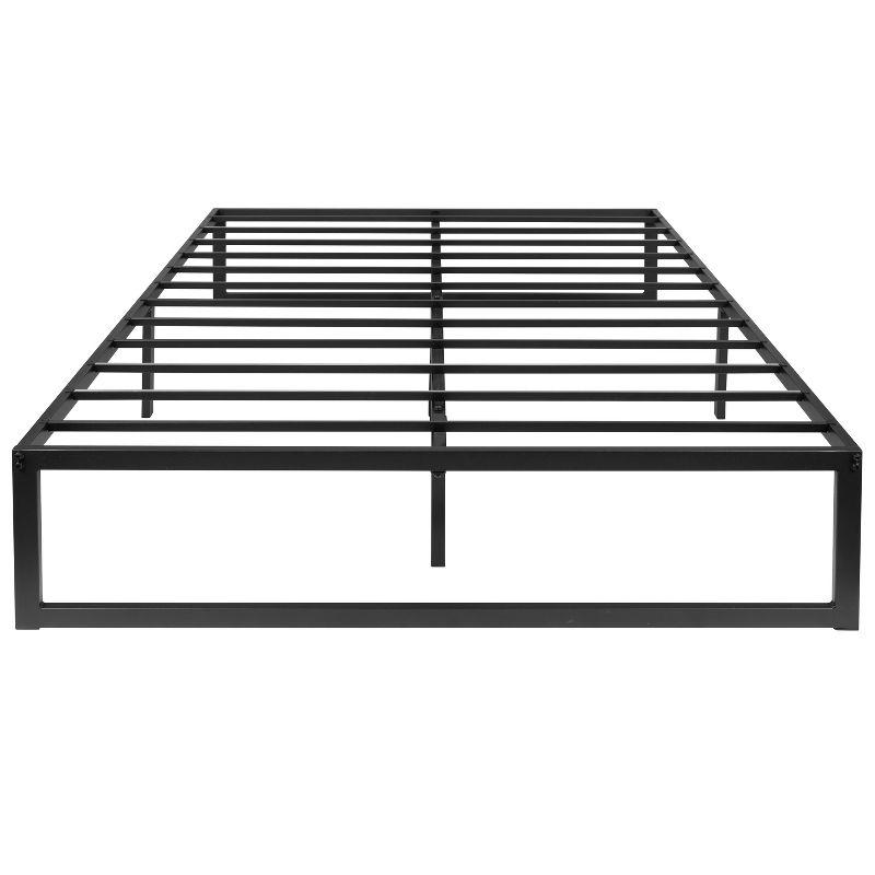 Flash Furniture 14 Inch Metal Platform Bed Frame - No Box Spring Needed with Steel Slat Support and Quick Lock Functionality