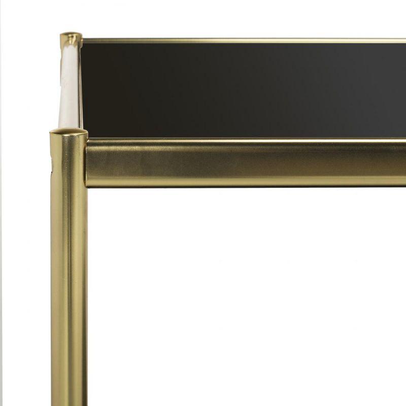 Bauhaus Inspired 51'' Gold and Glass Rectangular Coffee Table