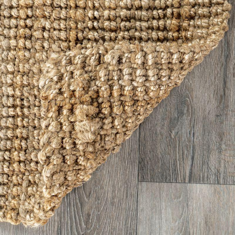 Nuloom Ashli Solid 6x9 Jute Indoor Area Rug for Dining Room Rug Neutral Rug Living Room Rug Kitchen, Natural