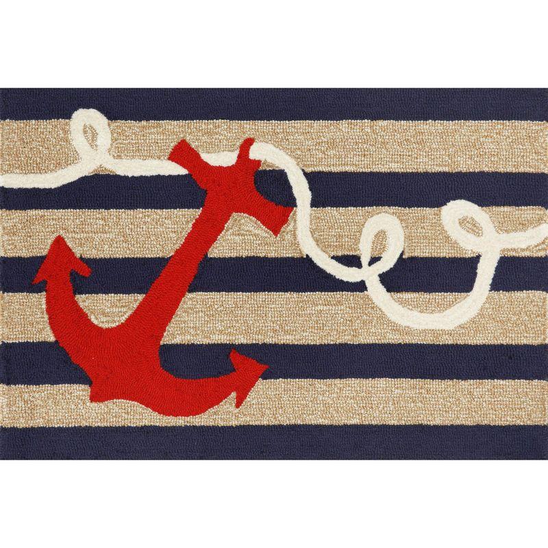 Liora Manne Frontporch Anchor Indoor/Outdoor Rug Navy 2' x 3'