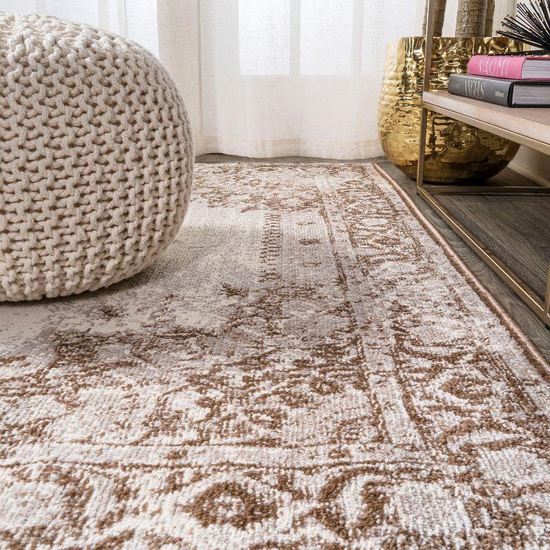 Rosalia Cottage Medallion Reversible Area Rug - Brown/Cream 3x5