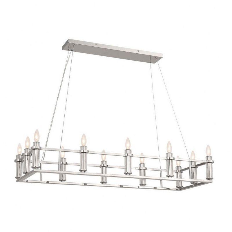 Rosalind Polished Nickel 12-Light Traditional Incandescent Chandelier