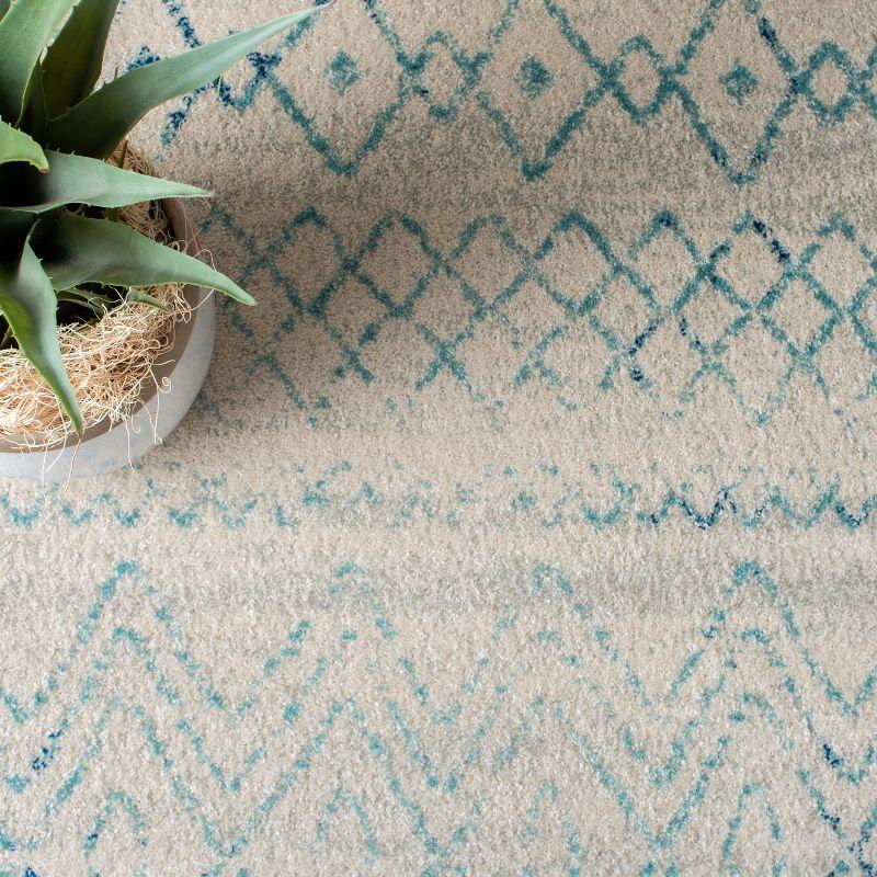 Madison 700 MAD798 Power Loomed Indoor Area Rug - Ivory/Aqua - 9'x12' - Safavieh