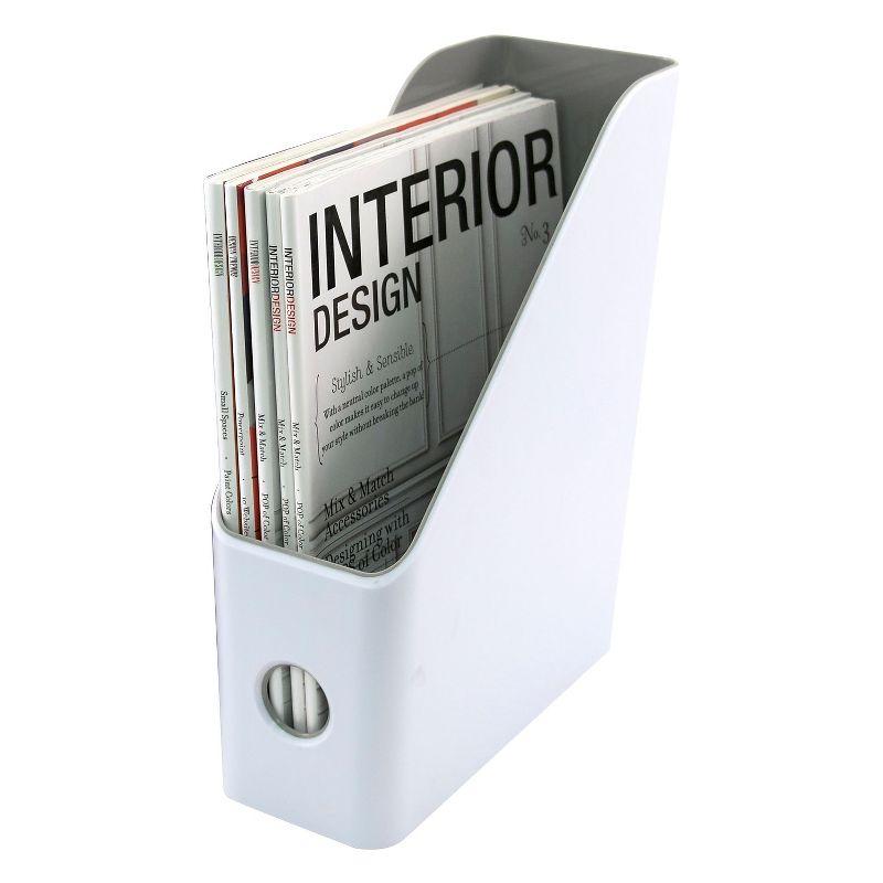 Fusion White and Gray Plastic Magazine File