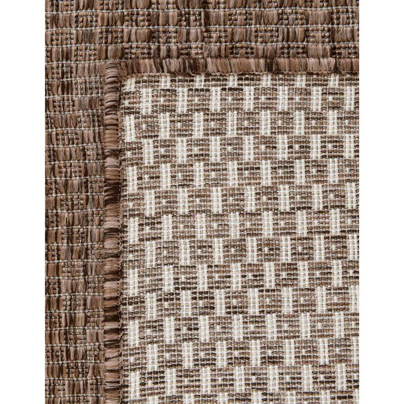 Unique Loom 4' 1 x 6' 1 Rectangle Indoor/Outdoor Solid Light Brown Area Rug