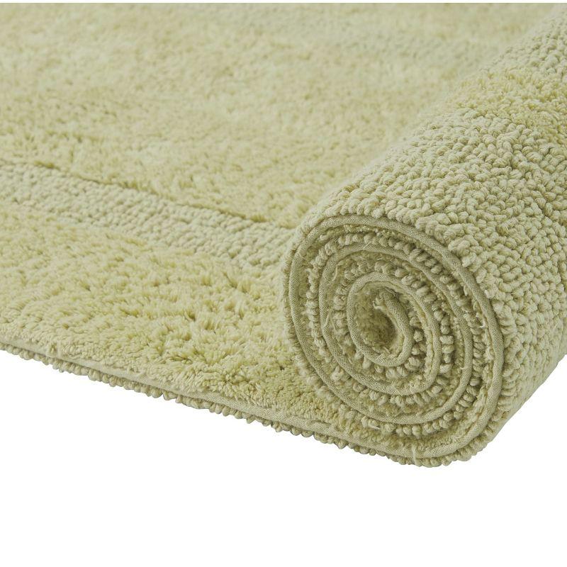 Better Trends Lux 100% Cotton Tufted Solid Reversible Bath Rug Set 2 PC (17" x 24" | 17" x 24") - Sage